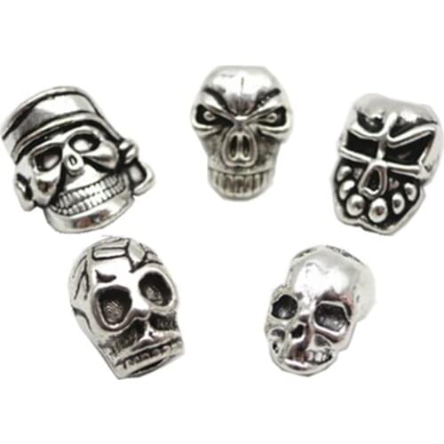 5PCS Antique silver Hair Braid Dreadlock Beads rings tube Viking Rune beard beads DIY Skull Hair Styling Accessories