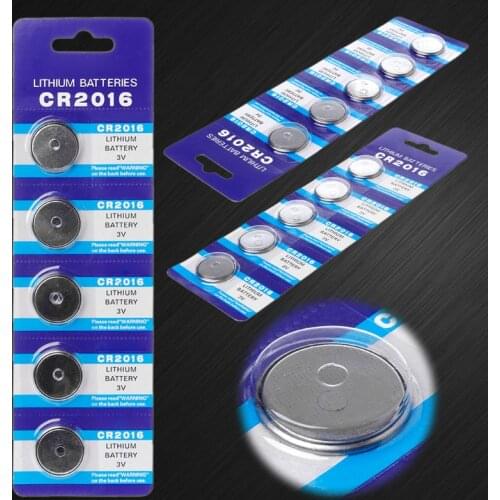 2021 New 5PCS Button Battery CR2016 3V Lithium Cell Coin Batteries LM2016 BR2016 DL2016 Watch Electronic Promotion Toy Remote