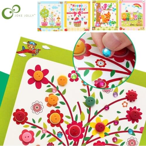 Children Handmade Diamond Button Painting Kindergarten Handmade Creative DIY Toy Paste Painting Material Education Toys DDJ