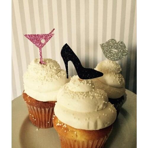Glitter wedding mix styles cupcake Toppers baby birthday shower Bachelorette party cake decorations food picks