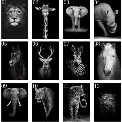 Diy Diamond Painting Tiger Lion Elephant Square/round Diamond Embroidery Deer Mosaic Kit Cross Stitch Home Decoration