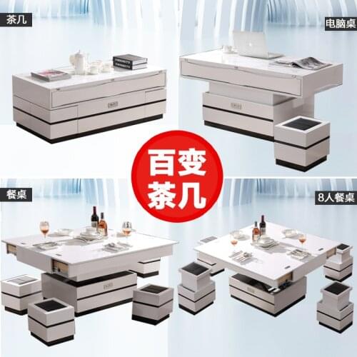 Electric multifunction foldable Coffee Table Living Room liftable and lowerable minimalist rectangle mesas centro dining table