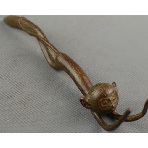 Chinese Bronze Hand-Carved Vivid Monkey Pen Holder