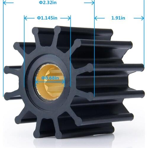 Water Pump Impeller Fit Johnson F6B-9 V8 Pumps For Volvo Penta 21951354 Outboard Motor 12 Blades Boat Parts & Accessories