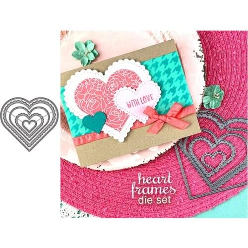 Heart-Shaped Border Metal Cutting Dies for Scrapbooking Handmade Tools Mold Cut Stencil New 2021 DIY Card Make Mould Model Craft