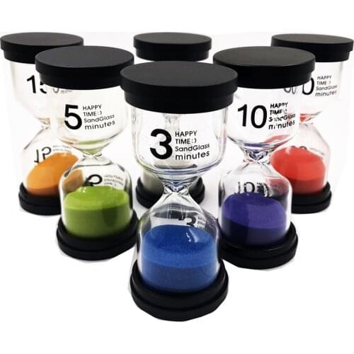 6 PCS Hourglass Sand Timer 6 Colors 1-30 Mins Hourglass Timer 1min / 3mins / 5mins / 10mins / 15mins /30mins Home Decoration