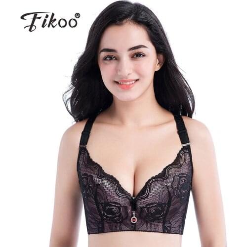 Fikoo Women Sexy Plus Size Bra Butterfly Beauty Back D E Cup Bra Brassiere Lingerie Underwear Big Size 46D 48E