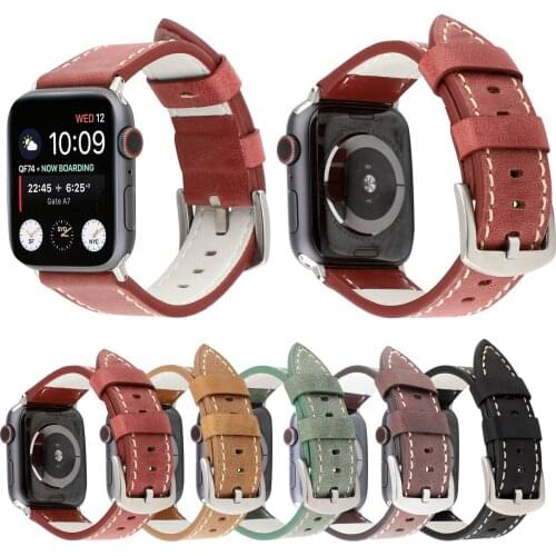 Strap For Apple Watch Band Genuine Leather Loop 42mm 38mm Watchband For iWatch 44mm 40mm 5/4/3/2/1 Bracelet Belt