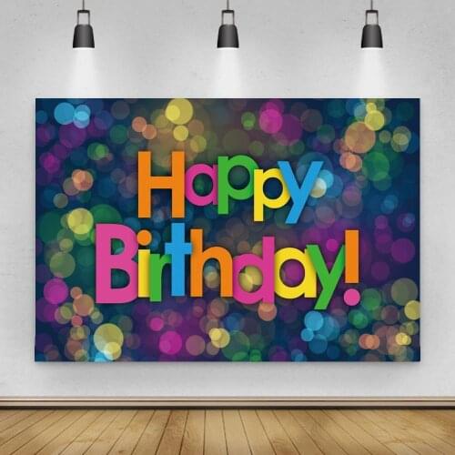 Light Polka Dots Bokeh Happy Birthday Backdrops Girl Portrait Abstract Photo Backgrounds Sweet 15 16 Years Prom Decor