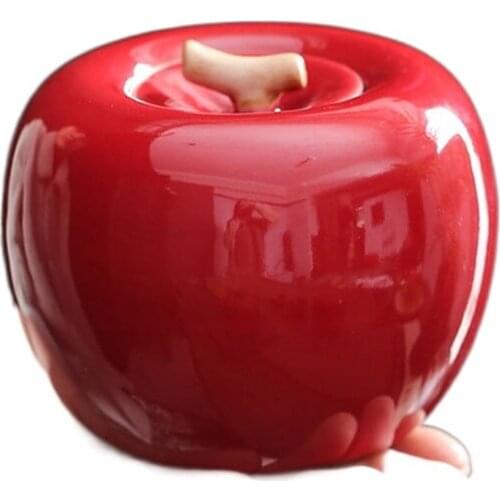Creative Ceramic Apple Fruit Tea Caddy Puer Storage Jar Tea Storage Box Household Kitchen Teaware Home Decor