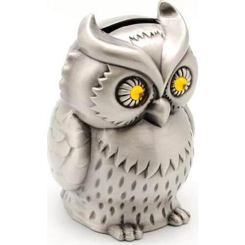 Vintage Metal Owl Piggy Bank Nostalgia Cafe Bar Shop Crafts Home Decoration Money Saving Box Retro Style Moneybox Creative Gifts