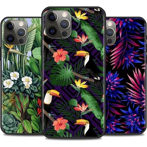 Vintage Banana Leaf Flower Phone Case For iPhone 11 12 Pro Max Mini XS XR Cover For iPhone X XS 7 8 5 6 Plus SE 2020 Shell Funda