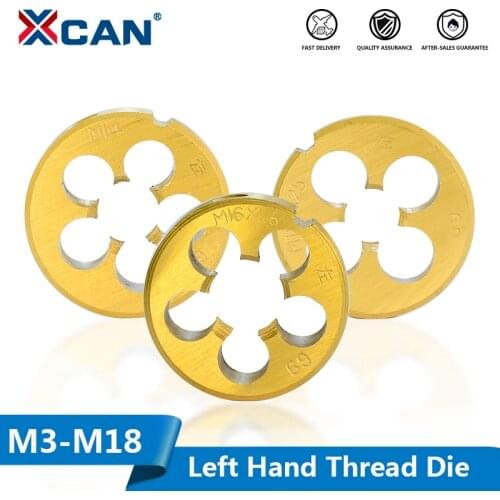 XCAN Metric Die Screw Thread Die M3-M18 Left Hand Titanium Coated Thread Die Threading Tools