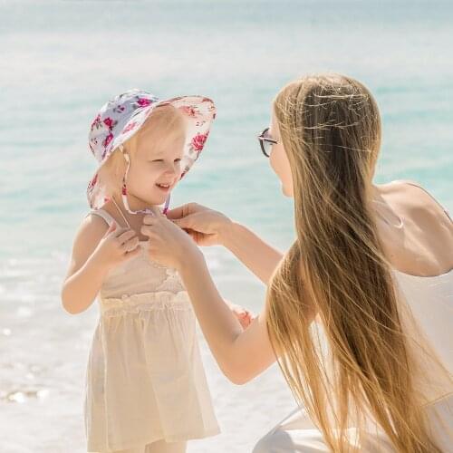 Spring Summer New Sunscreen Girl Cap Beach Baby Boy Sunscreen Hat Breathable Printing Childrens Fisherman Hat Bucket Hat Kids