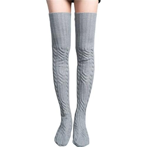 Women Over Knee Socks Fashion Female Sexy Stockings Warm Long Boot Knit Thigh-High Accessories