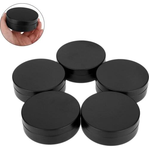 5pcs 100ML Matte Black Aluminum Jar Cosmetics Cream Pot Tin Cans Empty Metal Packing Container Press Cap 100G