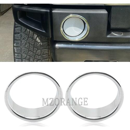 1 pair Car Chrome Fog Light Lamp Cover Grill Chrome Trim for HUMMER H2 2003-2009 Racing Grill Fog Lights Cover Headlight Frame