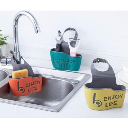 1Pc Double Layer Sink Sponge Holder Kitchen Sink Sponge Storage Basket Drain Rack Brush Holder Faucet Hanging Baskets
