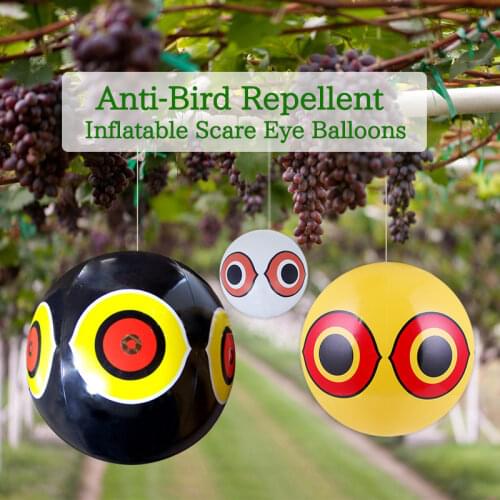3 Pcs Bird Repellent Balloons Inflatable Scary Eye Ball Balloons Halloween Decorations Balloons Orchard Protector