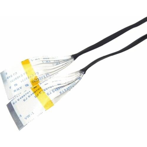 10pcs/lot High Quality Ultra flex FFC cable 40pin 0.5mm pitch 228mm length A type stiffener length 5mm 7 cuts 8 parts customize