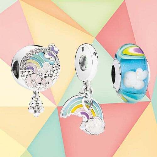 2020 Original Rainbow Pendant Diy925 Sterling Silver Jewelry, Used For High-quality Popular Style Bracelets And Necklaces