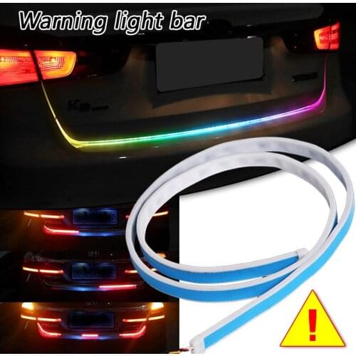 4-Mode Car Tail Box Colorful LED Warning Light Automobile Universal Automatic Turn Signal Light Brake Decorative Light Bar