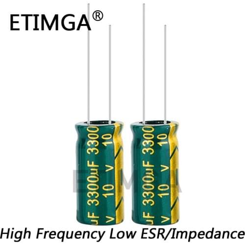 4pcs/lot 10v 3300UF Low ESR / Impedance High Frequency Aluminum Electrolytic Capacitor Size 10X20 3300UF 20