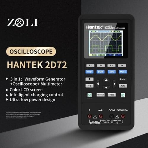 Hantek 2C42 2C72 2D42 2D72 Digital Multimeter tester Oscilloscope Waveform Generator 3in1 Portable USB 2Channel 40mhz 70mhz Lcd