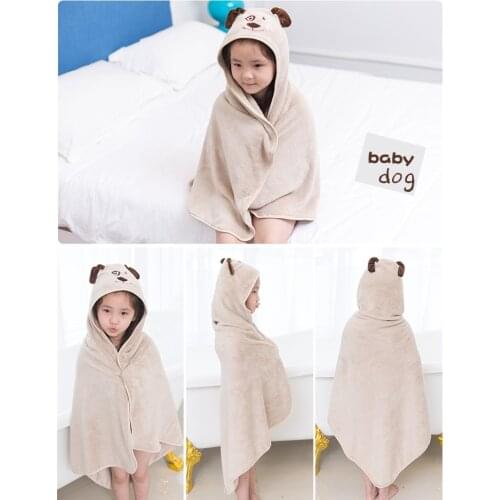 Kids Beach Towel Infant 100% Cotton Bathrobe Baby Boys Girls Spring Animal Hooded Bath Towel 120*120cm Children Cartoon Blanket