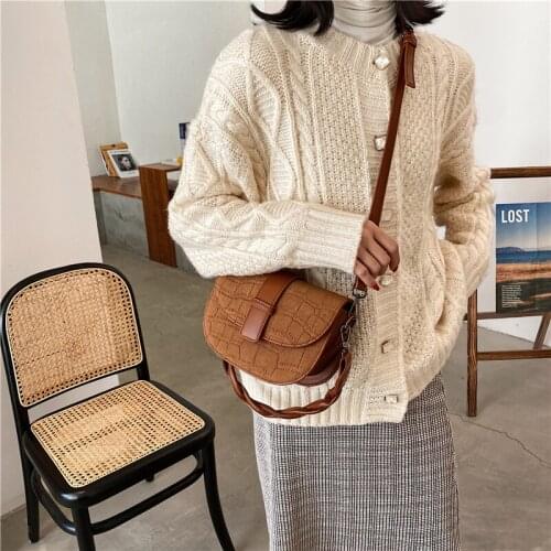 FANTASY Matte Texture Vintage Saddle Bags For Women 2021 Winter New Messenger Shoulder Bag Trendy Fashion Handbags Lady Hot Sale