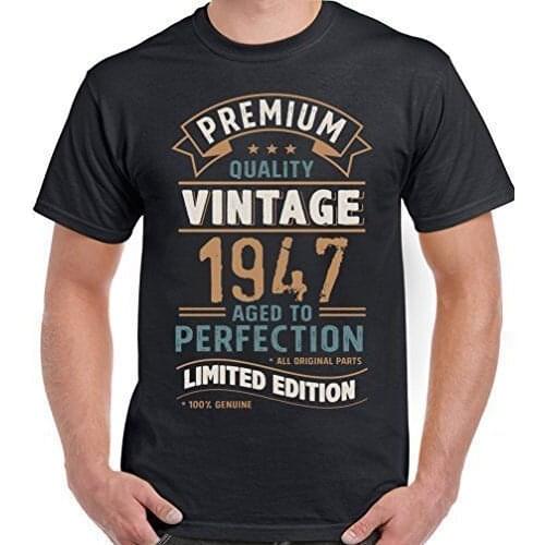 Tops Summer Cool Funny T-Shirt Vintage Year 1947 - Limited Edition 71st Birthday Mens Funny T-Shirt 71 S K Summer
