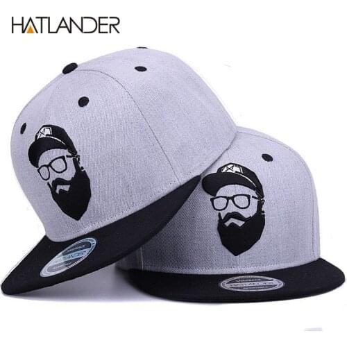[HATLANDER]Original grey cool hip hop cap men women hats vintage embroidery character baseball caps gorras planas bone snapback