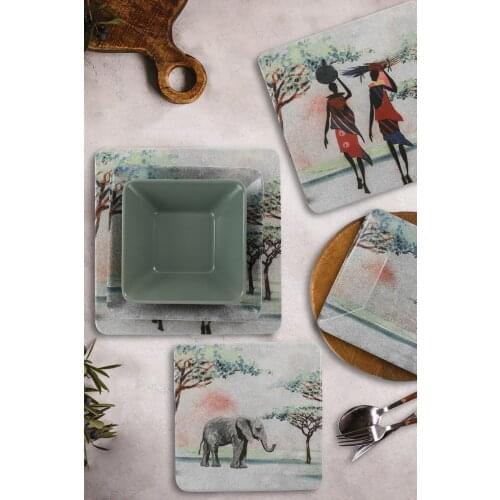 African Women Square Dinner set 24 Piece 6 Personality