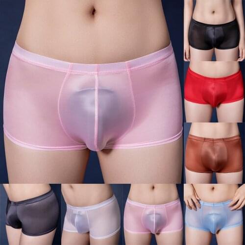 Summer Ice Silk Womens Underwear 3D U Convex Men Boxer Shorts Male Panties Seamless Breathable Underpants