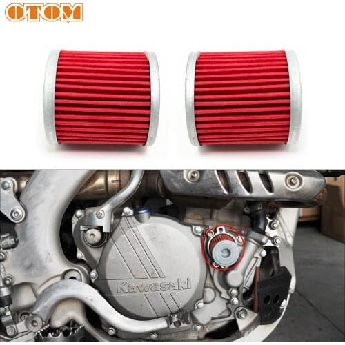 OTOM 2 Pieces Motorcycle Oil Filters For KAWASAKI KX250F 04-19 KX450F 16-19 Off-Road Motocross Engine Parts Fuel Filter Cleaner