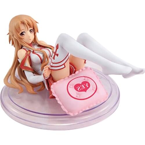 Sword Art Online Yuuki Asuna GK Quality Assurance SAO Chara-ani ABS Cute New Wife Pillow 3 Inch Figure Model Decoration Toys