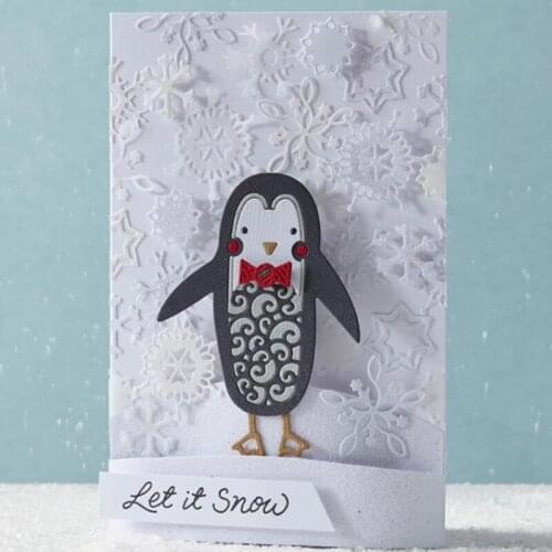 Panalisacraft Christmas Penguin Metal Cutting Dies And Stamps cut die scrapbooking Album Paper Card Craft Embossing