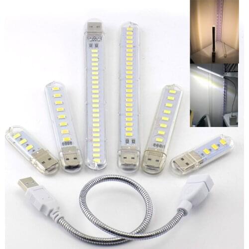 Mini 8 led 3 LED 24 LED 5V USB warm white Lamp 8LEDs Book flashlight Night Light Portable for Note Power Bank Lighting Computer
