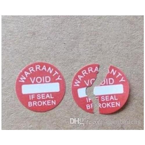 Diameter 10 mm Warranty sealing label sticker void if damaged, Universal with years and months, Free shipping