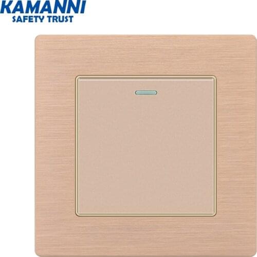 Off Wall Light Switch With Indicator 1 2 3 4 Gang 1 Way Luxury Light Switch On Interruptor Stainless Steel Panel 110~250V