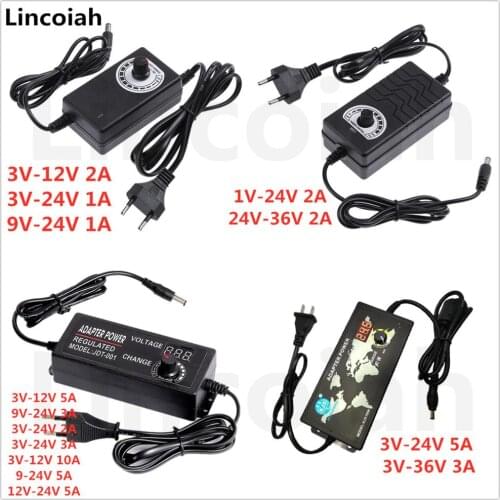 Adjustable Power Supply AC 100V-240V to DC 1V-3V-9V-12V-24V-36V 1A 2A 3A 5A 10A Universal Adapter Charger For LED Strips CCTV
