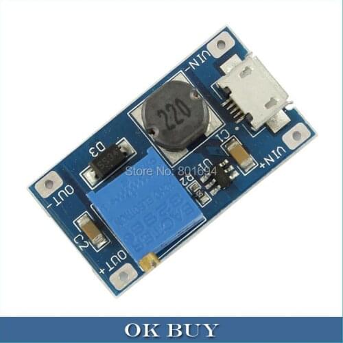 LM2577 DC-DC 2~24V To 5~28V 2A Vlotage Step-up Module MicroUSB Boost Converter High Conversion Efficiency