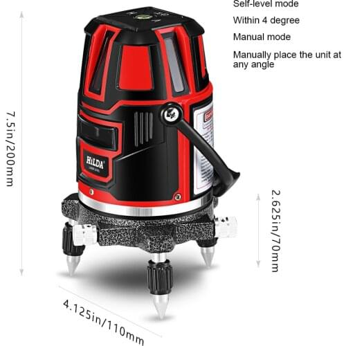 Level 5 Laser Lines 6 Points Laser Self-Leveling Green Radius Alternating Direct 360 Rotatable Horizontal Vertical Measuring