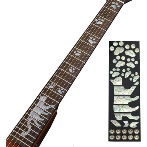 1Pcs Removable Guitar Fingerboard Sticker Shell Carving Inlay Decal High Viscosity Without Glue Mark For Electric Acoustic Part