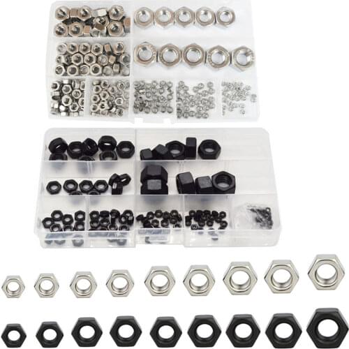 Hex Nut Metric Insert Threaded Hexagon Nuts 304 Stainless Steel Set Assortment Kit M2 M2.5 M3 M4 M6 M8 M10 M12