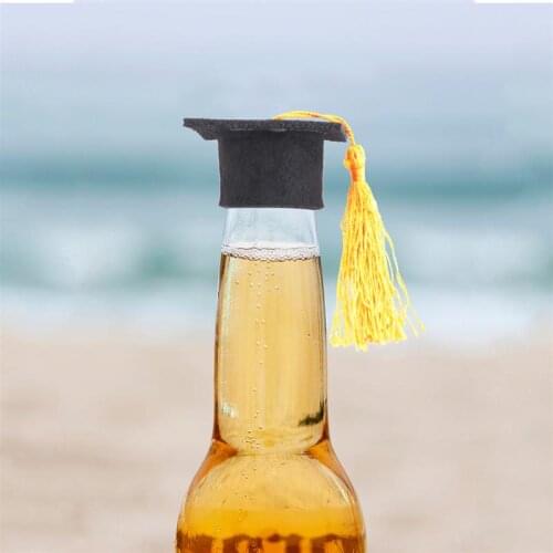 Doctorial Hat Fashion Tassel Cap Mini Doctorial Hat Class of with Tassels Wine Bottle Toppers Bottle Caps Covers Party Favors