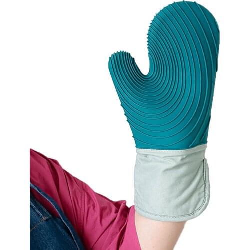 Kitchen Oven Gloves Microwave Silicone Glove Super Heat-Resistant for Pot Rack Cooking Food Baking Hand Protector