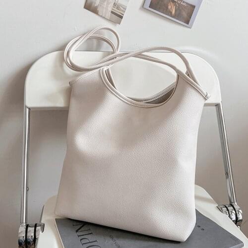 New Handbags Large Capacity Ladies Casual Tote Bags Simple Bucket Bag Set Designer Women Soft Leather Shoulder Bags Vintage Sac