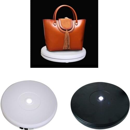360 Degree Electric Motorized Rotating Display Stand Turntable w/Light