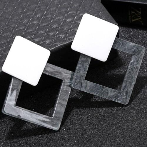 Y166 1 Pair Geometric Vintage Acrylic Triangle Stud Earrings for Women Jewelry Gift
